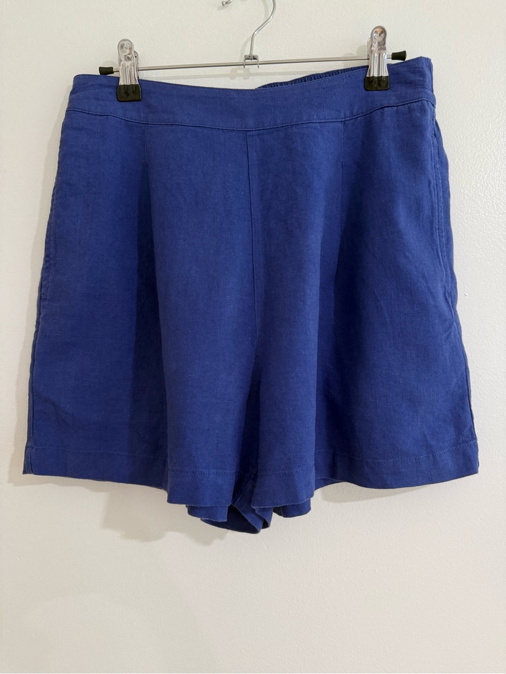 Madewell Cobalt Blue Linen-Blend Pleated Shorts | Size S
